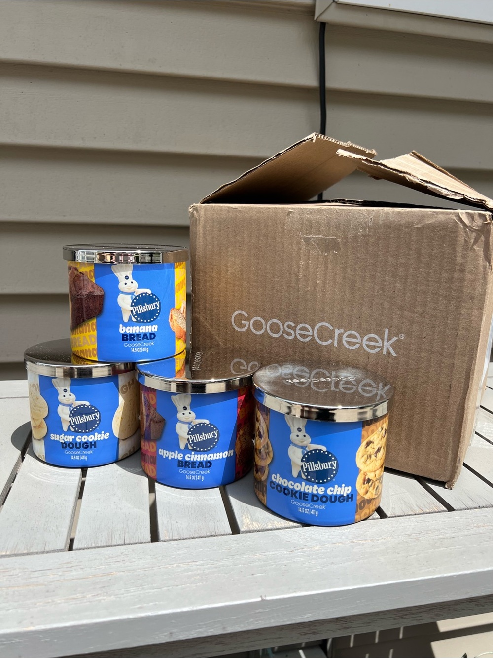 Lot of 4 Pillsbury Goose Creek 3-Wick Scented Candles 14.5 Oz NEW with Box